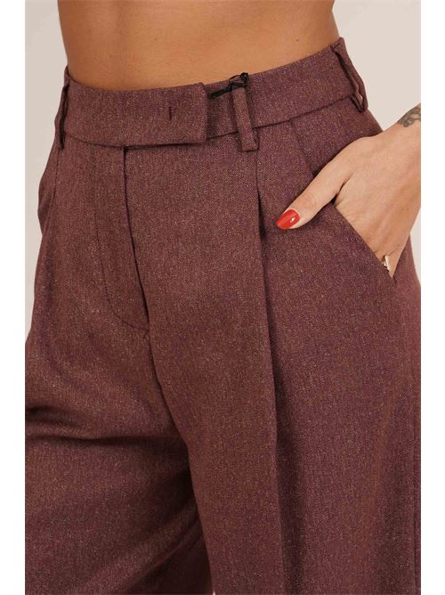 Pantalone palazzo con pinces bordeaux The First | 577 BELGRADOBORDEAUX